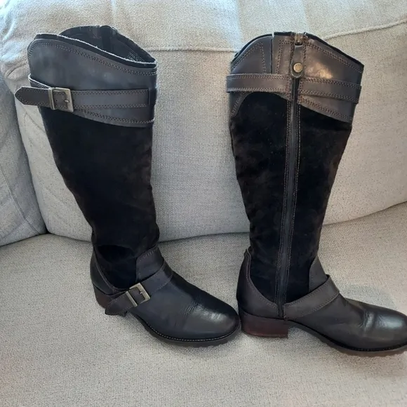 Fabianelli Made in Italian Leather  Riding Boots With Fleece Lining Sz 39/8.5