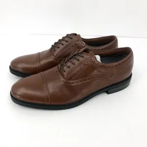FAIRLANE &amp; SONS Mens Feawin Flex Oxford Shoes Size 12 Tan Brown Leather NWOB