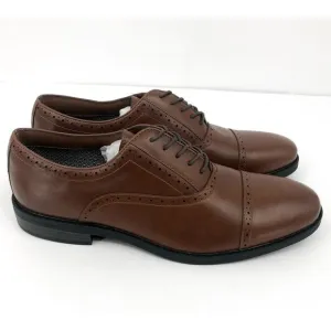 FAIRLANE &amp; SONS Mens Feawin Flex Oxford Shoes Size 13 Tan Brown Leather NWOB