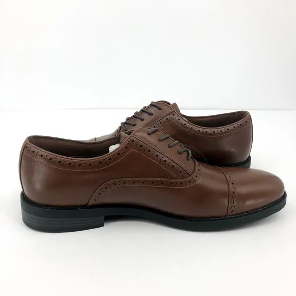 FAIRLANE &amp; SONS Mens Feawin Flex Oxford Shoes Size 13 Tan Brown Leather NWOB