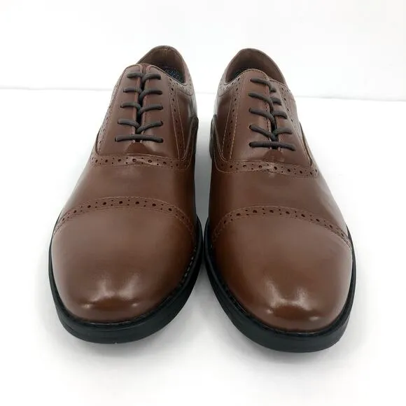 FAIRLANE &amp; SONS Mens Feawin Flex Oxford Shoes Size 13 Tan Brown Leather NWOB