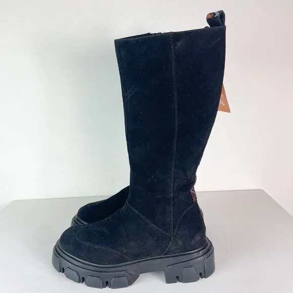 Farm Rio NWOB Women's Black Suede Tall Shaft Boot Size 8.5