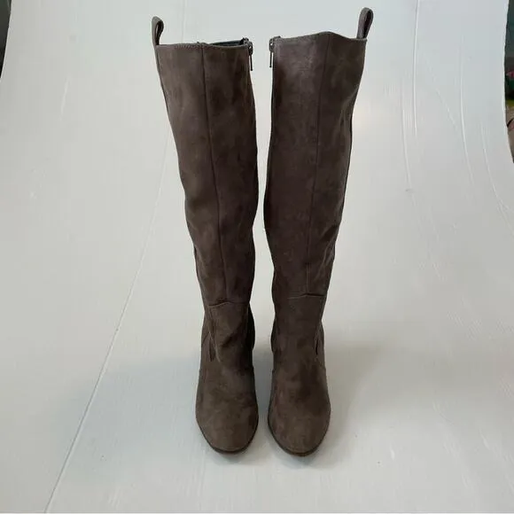 Faryl by Faryl Robbin brown tall faux suede heeled boots size 7