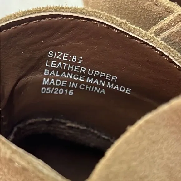 Faryl Robin Plume Doran StrappyTan Suede Bootie Size 8.5 D20