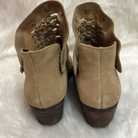 Faryl Robin Plume Doran StrappyTan Suede Bootie Size 8.5 D20