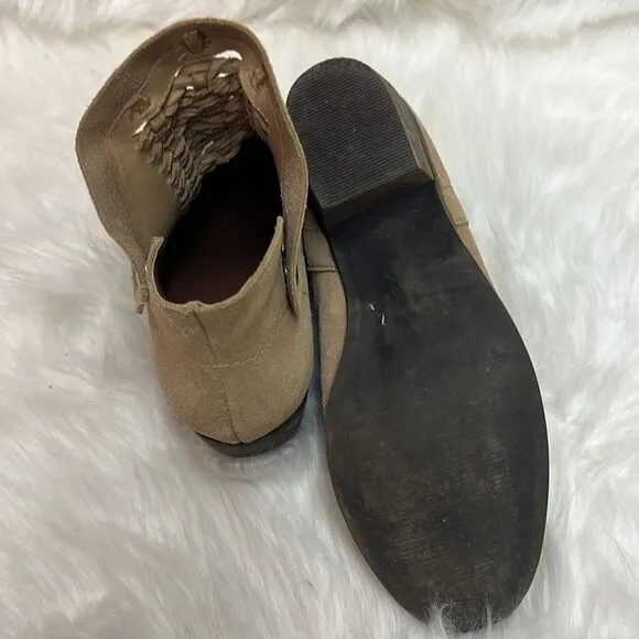 Faryl Robin Plume Doran StrappyTan Suede Bootie Size 8.5 D20