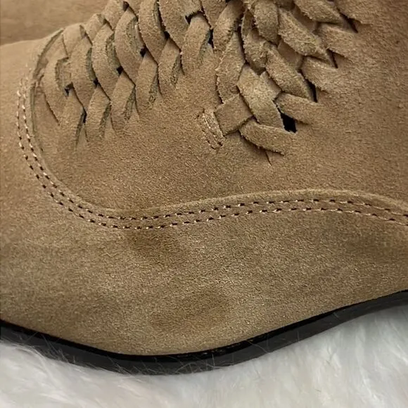Faryl Robin Plume Doran StrappyTan Suede Bootie Size 8.5 D20