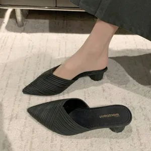 Fashion High Heel Plastic Soft Bottom Sandals, Anti-Slip Breathable &amp; Striped Al