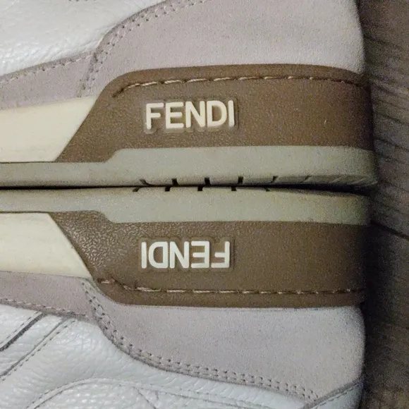 Fendi White Leather/Off White Suede  Sneakers