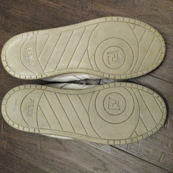 Fendi White Leather/Off White Suede  Sneakers