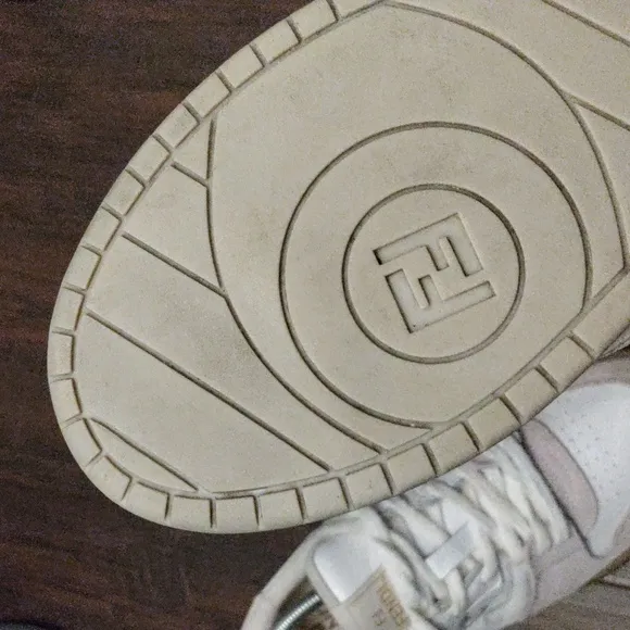 Fendi White Leather/Off White Suede  Sneakers