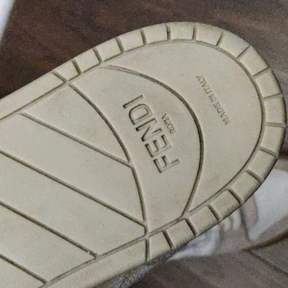 Fendi White Leather/Off White Suede  Sneakers