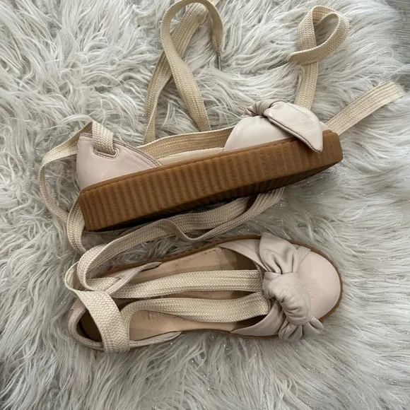 FENTY PUMA by Rihanna Bow Creeper Pink TintOatmeal Sandal Women's Sz 6