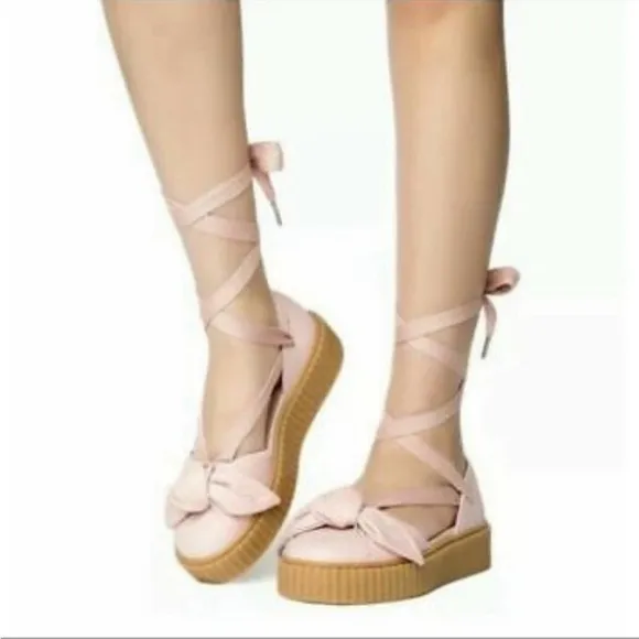 FENTY PUMA by Rihanna Bow Creeper Pink TintOatmeal Sandal Women's Sz 6