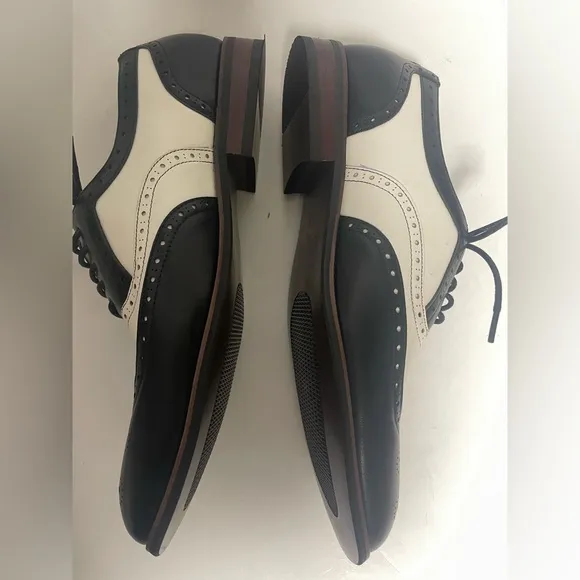 Ferro Aldo Arthur Black and White Classic Oxford Wingtips Men’s 10.5