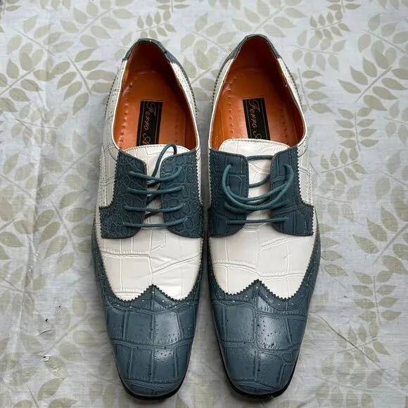 Ferro Aldo Carl Full Synthetic Alligator Print Formal Oxford Casual Shoes Men 10