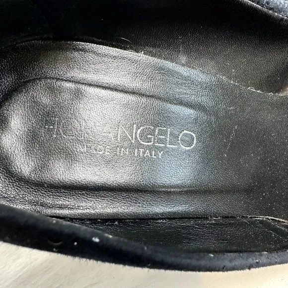 FIORANGELO Women's Dark Blue Suede Mid Heel Comfort Pumps Shoes SZ 39/US 9 Italy