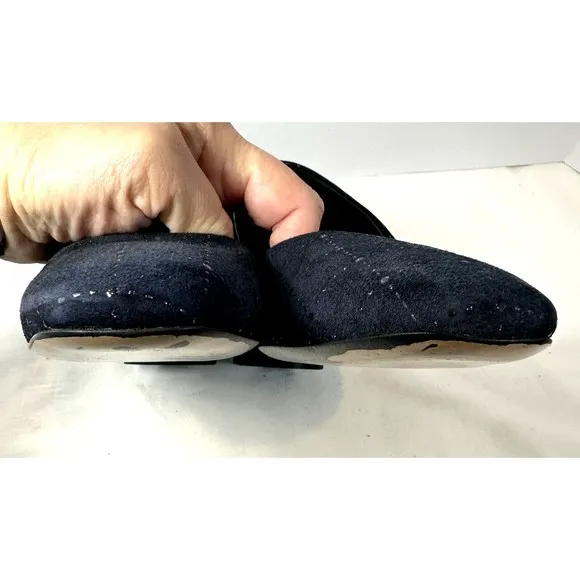 FIORANGELO Women's Dark Blue Suede Mid Heel Comfort Pumps Shoes SZ 39/US 9 Italy