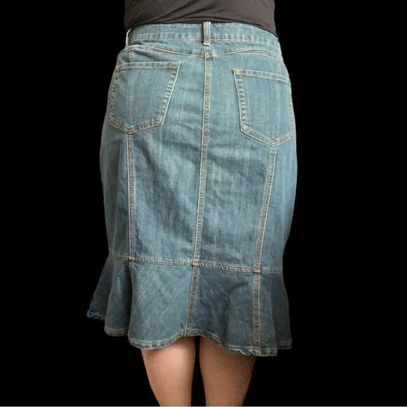 Fish Tail Flare MIDI Denim Motto Your Style Mantra 18W Midi Slip skirt