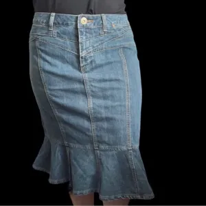 Fish Tail Flare MIDI Denim Motto Your Style Mantra 18W Midi Slip skirt