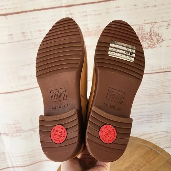 Fitflop Knot Leather Mustard Boots