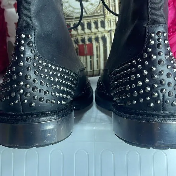 (F)KENNETH COLE, men's studded leather boots size 7.5
