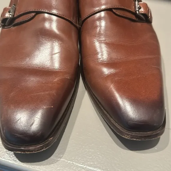Flag LTD Men's Noble Double Monk Dress Shoes, leather, 11.5