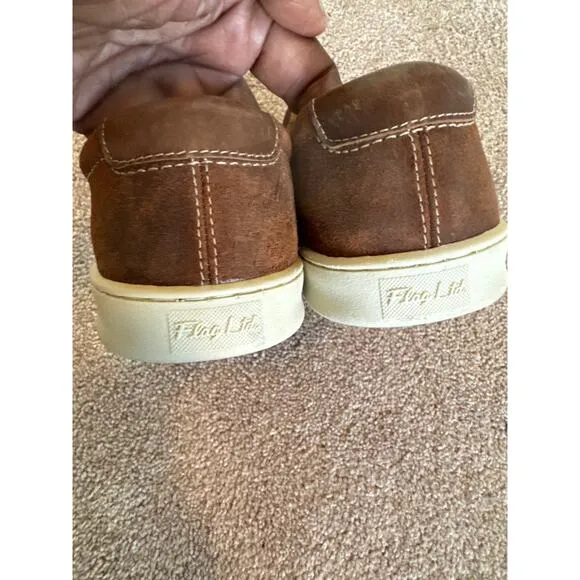 Flag LTD Napa Glove, Oxford, Brown Leather Shoes Slip On Sneakers Men 8