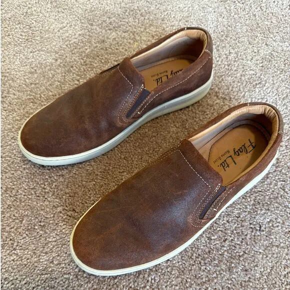 Flag LTD Napa Glove, Oxford, Brown Leather Shoes Slip On Sneakers Men 8