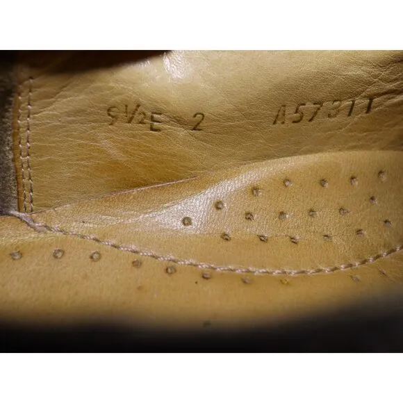 FLAWS** Belvedere Genuine Ostrich Brown Leather Oxford‎ Dress Shoes Mens 9.5 E
