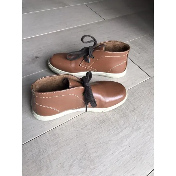Florsheim boys leather shoes boots brown 2 M