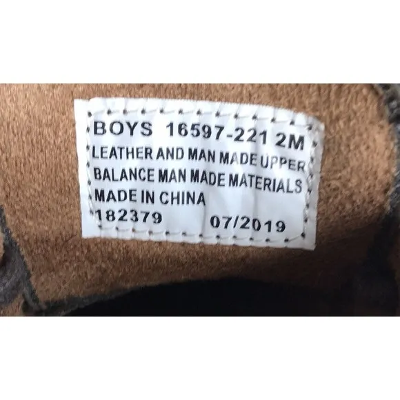 Florsheim boys leather shoes boots brown 2 M