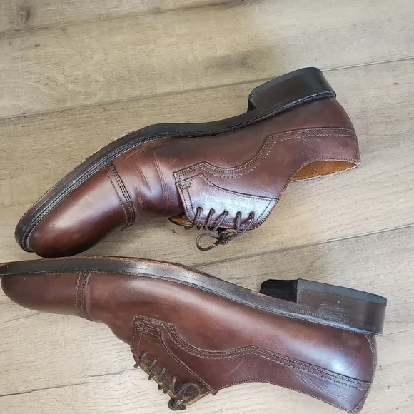 Florsheim Cap Toe Derby Brown Leather Dress Shoes Men's Size 9.5 D
