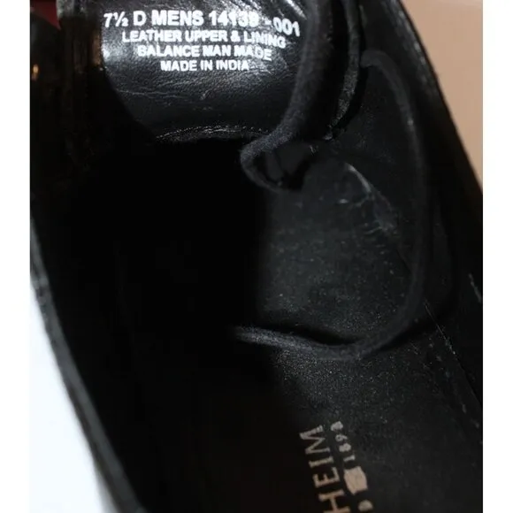 Florsheim Dress Shoes Men's 7.5D Black Leather Classic Lace Up Modern Y2K 14139