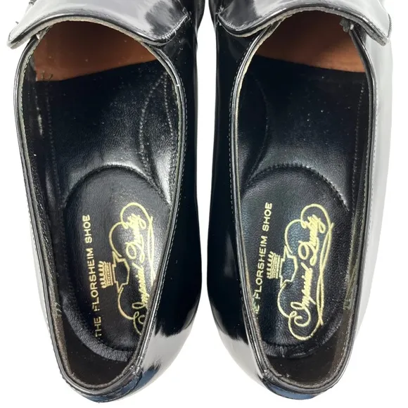 Florsheim Imperial | Men’s 7E | Black‎ Patent Leather Slip On Loafer Shoes