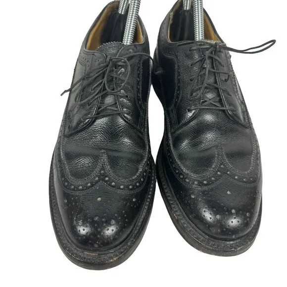 Florsheim Imperial Men's Black Leather Wingtip Oxford Dress Shoes Size 6.5D