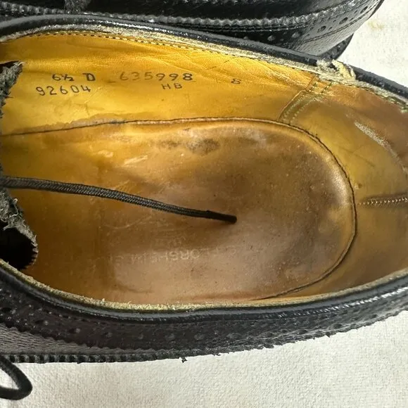 Florsheim Imperial Men's Black Leather Wingtip Oxford Dress Shoes Size 6.5D