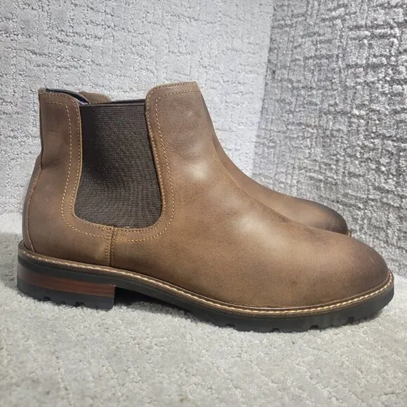 Florsheim Renegade Men's Size 10W US Brown Leather Plain Toe Chelsea Boots
