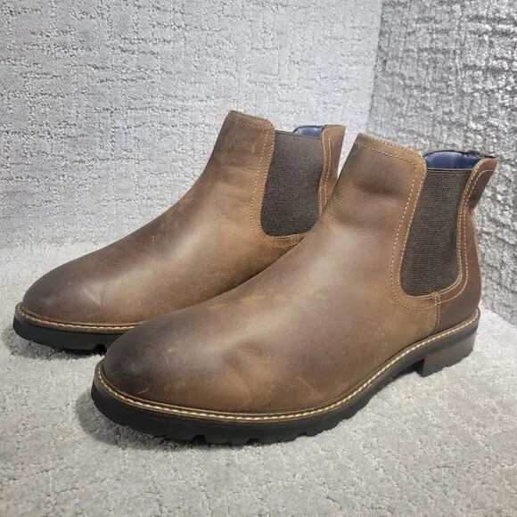 Florsheim Renegade Men's Size 10W US Brown Leather Plain Toe Chelsea Boots