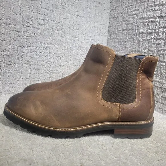 Florsheim Renegade Men's Size 10W US Brown Leather Plain Toe Chelsea Boots
