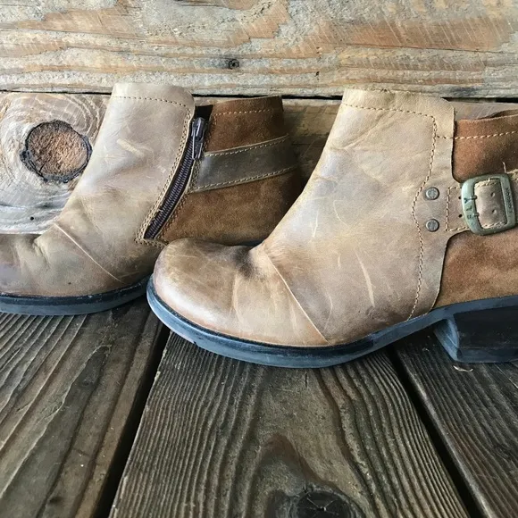 FLY London Leather Suede Buckle Booties Sz. 39