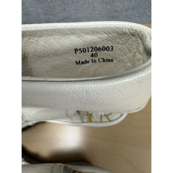 FLY LONDON P501206003 Wedge Shoes Leather Beige Lace‎ Up Size 9-9.5 Eu 40