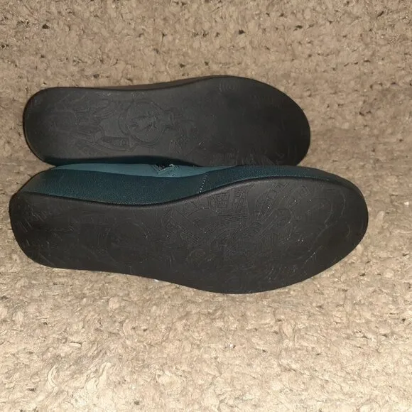 FLY LONDON-Teal Nubuck-Leather Wrapped Platform Wedge-Side Zip-Sz 37-Near Mint