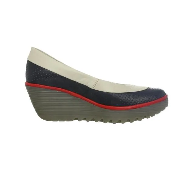 FLY London Women's Yoko Perf Wedge Pump