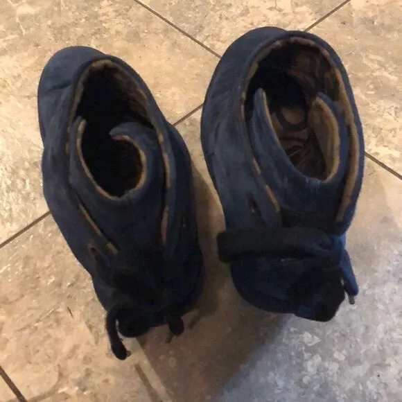 FLY London blue suede booties sz 10