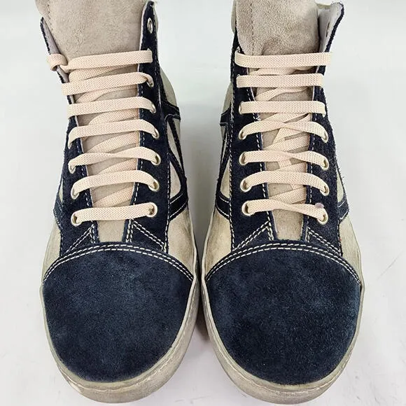 Fontanina Oliberte Hi-top Sneakers US 9 Gray/black Suede Lace-Up Ankle Boot Shoe