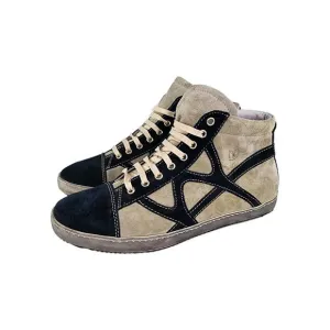 Fontanina Oliberte Hi-top Sneakers US 9 Gray/black Suede Lace-Up Ankle Boot Shoe