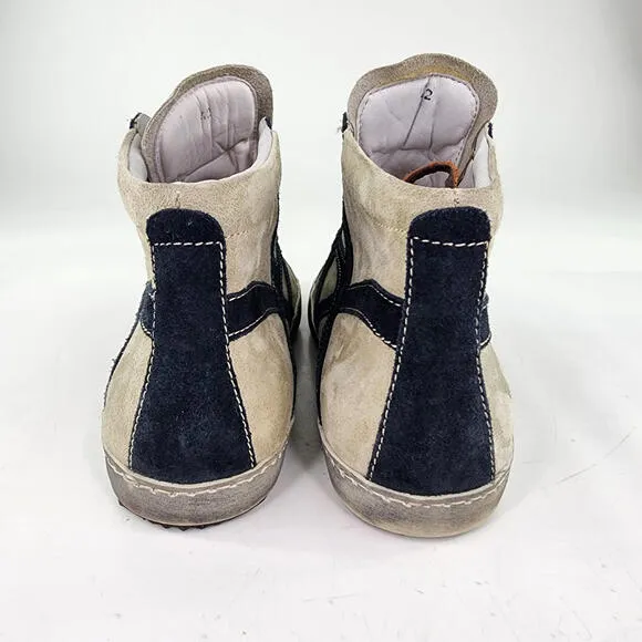 Fontanina Oliberte Hi-top Sneakers US 9 Gray/black Suede Lace-Up Ankle Boot Shoe