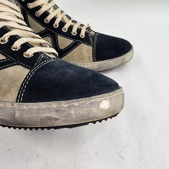 Fontanina Oliberte Hi-top Sneakers US 9 Gray/black Suede Lace-Up Ankle Boot Shoe