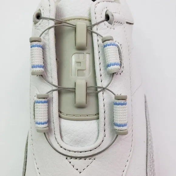FootJoy Dryjoys Womens Size 8 White Leather Boa Lacing Golf Shoes 99136